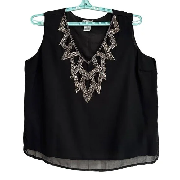 Ulla Popken Womens SZ 24/26  V-Neck Tank Top Witchy Whimsigoth Festival - Picture 2 of 6